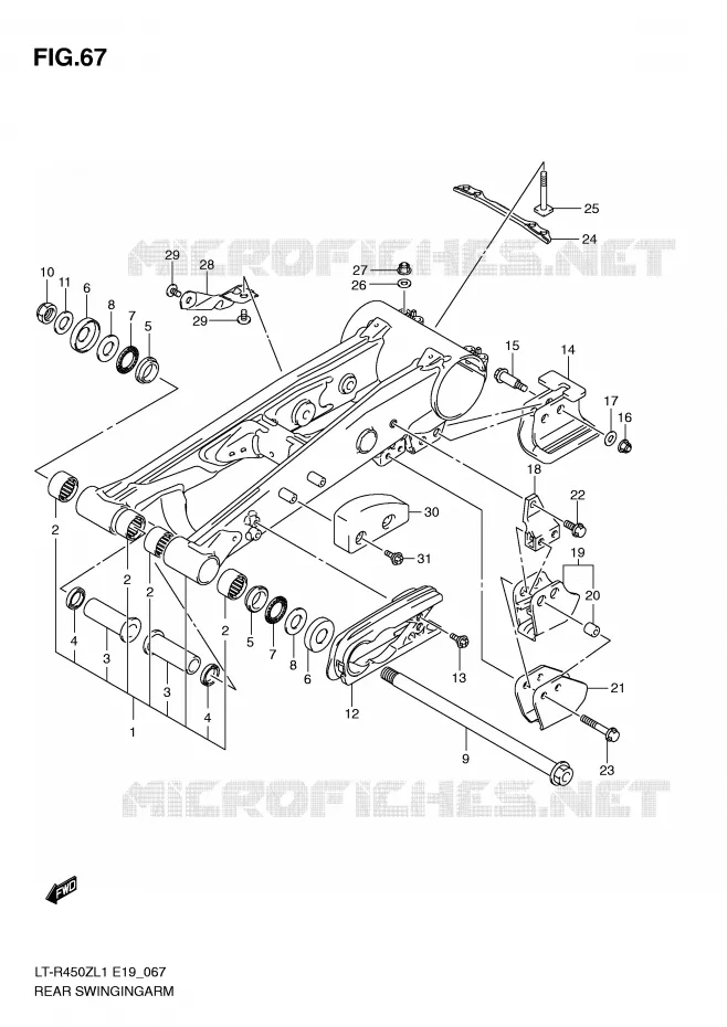 BRAS OSCILLANT (LT-R450L1 E19) Suzuki QUAD 450 QUADRACER 2011  LT-R450ZL1(E19)