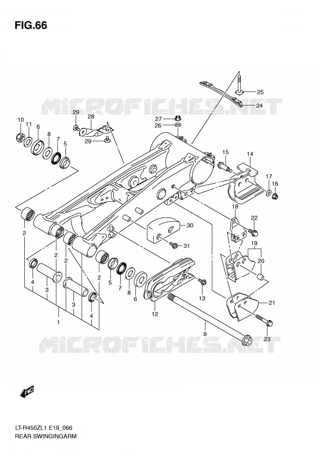 BRAS OSCILLANT (LT-R450ZL1 E19) Suzuki QUAD 450 QUADRACER 2011  LT-R450L1(E19)