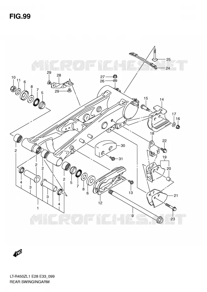 BRAS OSCILLANT (LT-R450ZL1 E28) Suzuki QUAD 450 QUADRACER 2011  LT-R450L1(E28/E33)