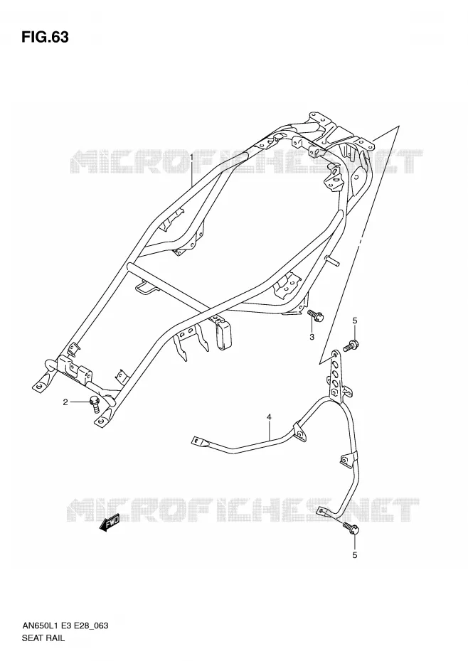 CADRE ARRIERE Suzuki SCOOTER 650 BURGMAN 2011  AN650L1(E3/E28)