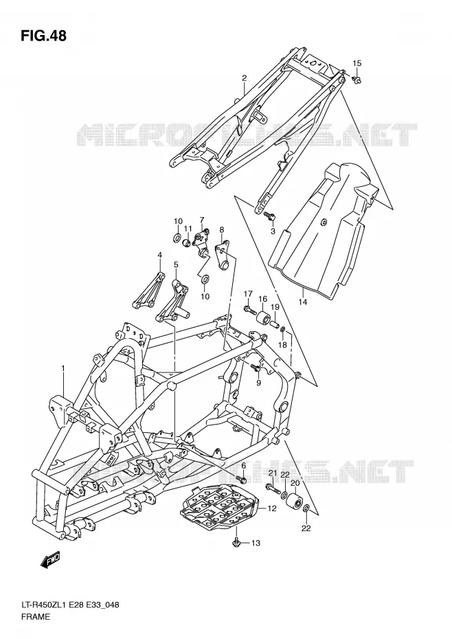 CADRE (LT-R450ZL1 E33) Suzuki QUAD 450 QUADRACER 2011  LT-R450ZL1(E28/E33)