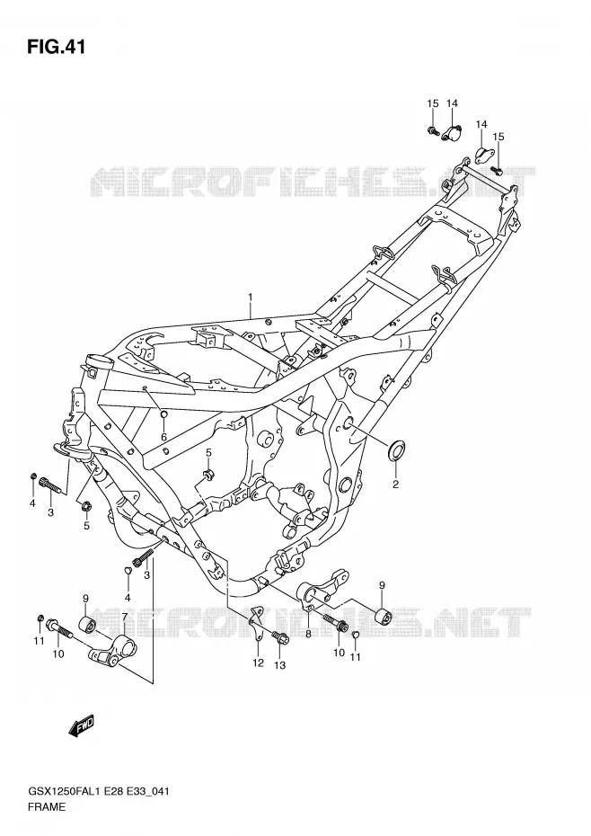 CADRE Suzuki MOTO 1250 GSX-F 2011  GSX1250FAL1(E28)
