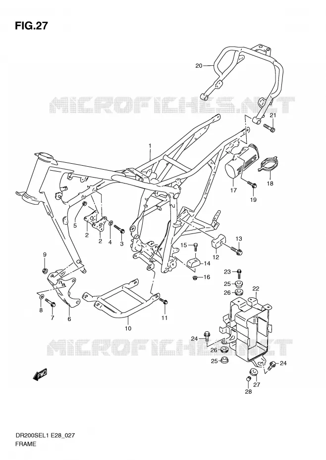 CADRE Suzuki MOTO 200 DR 2011  DR200SEL1(E28)
