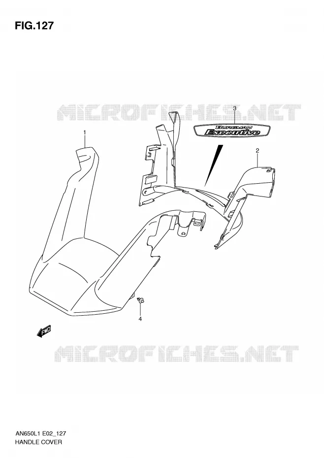 CARENAGE DE GUIDON (AN650AL1 E51) Suzuki SCOOTER 650 BURGMAN 2011  AN650L1(E2)
