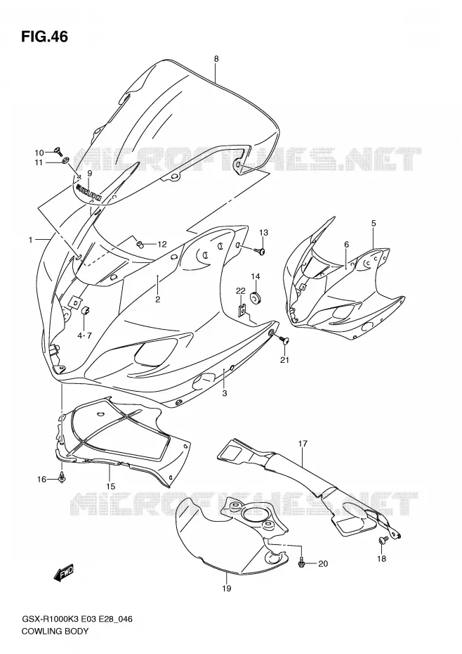 CARENAGES - ETIQUETTES (MODELE K3) Suzuki MOTO 1000 GSX-R 2003  GSX-R1000 K3 (E03,E28,E33)