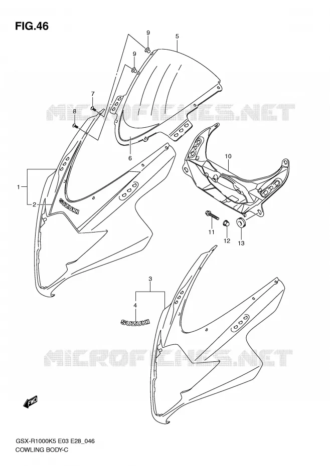 CARENAGES - ETIQUETTES (MODELE K5) Suzuki MOTO 1000 GSX-R 2005  GSX-R1000 K5 (E28)
