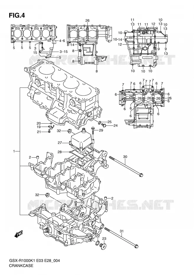 CARTER Suzuki MOTO 1000 GSX-R 2001  GSX-R1000 K1 (E03,E28,E33)