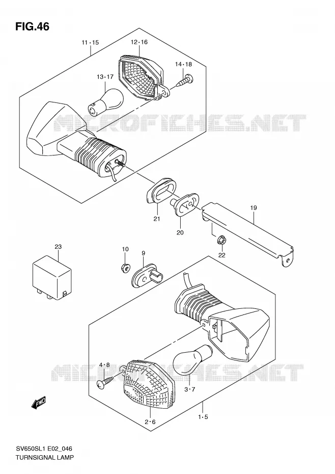CLIGNOTANTS Suzuki MOTO 650 SV 2011  SV650SL1(E2)