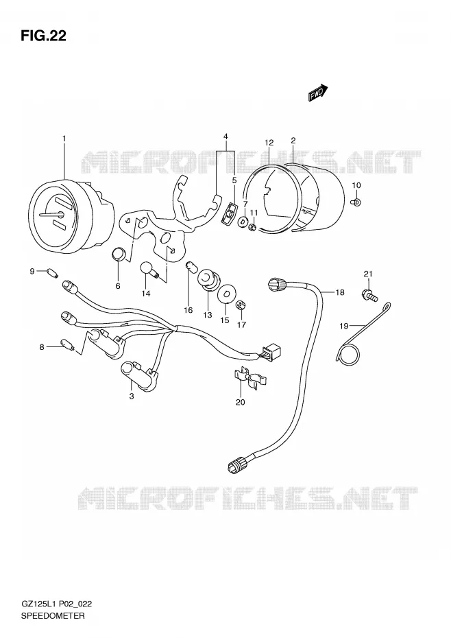 COMPTEUR (MODEL P2) Suzuki MOTO 125 MARAUDER 2011  GZ125L1(P02)