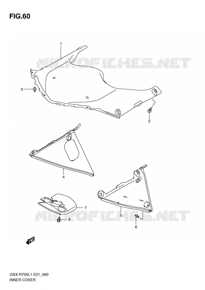 COUVERCLE INTERIEUR Suzuki MOTO 750 GSX-R 2011  GSX-R750L1(E21)
