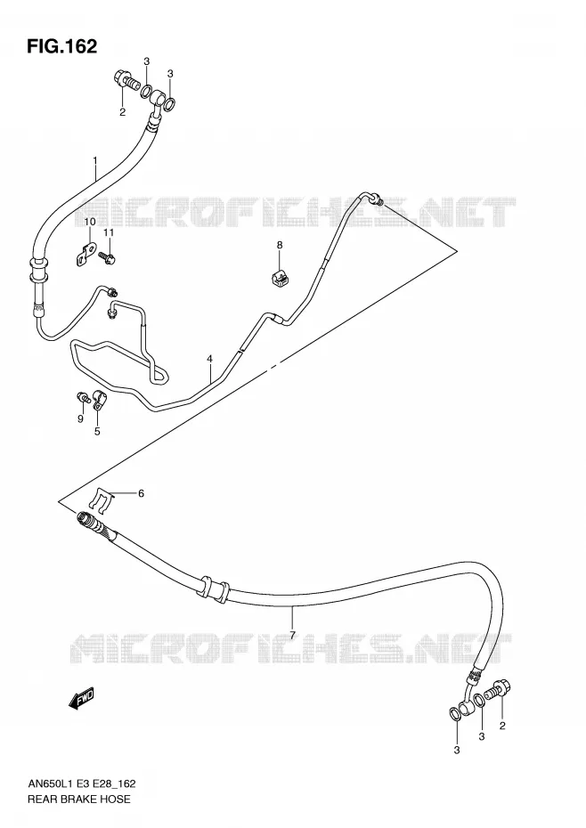 DURITE DE FREIN ARRIERE (AN650AL1 E28) Suzuki SCOOTER 650 BURGMAN 2011  AN650AL1(E3/E28)
