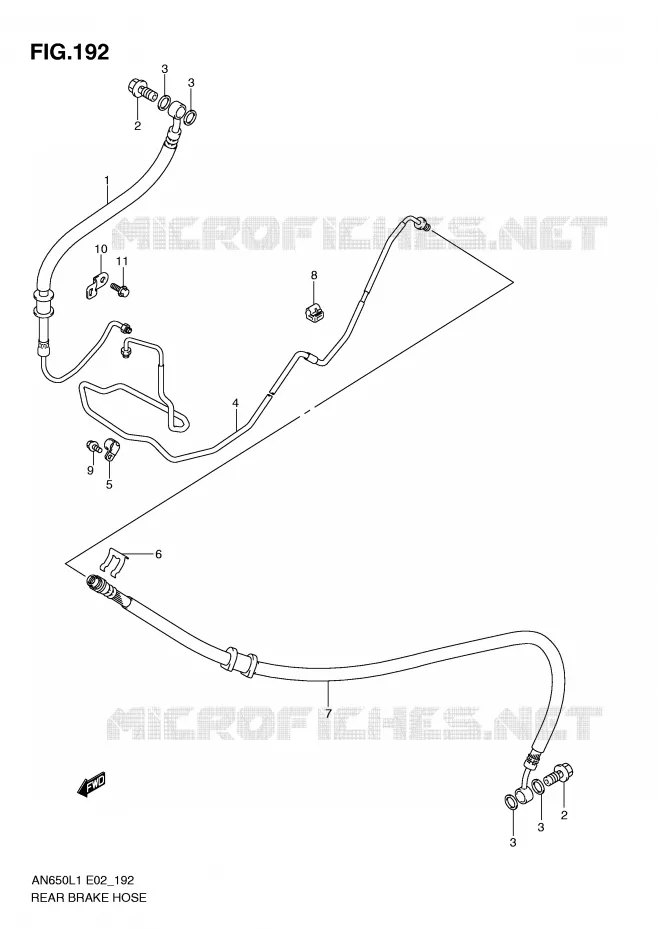 DURITE DE FREIN ARRIERE (AN650AL1 E51) Suzuki SCOOTER 650 BURGMAN 2011  AN650AL1(E2)