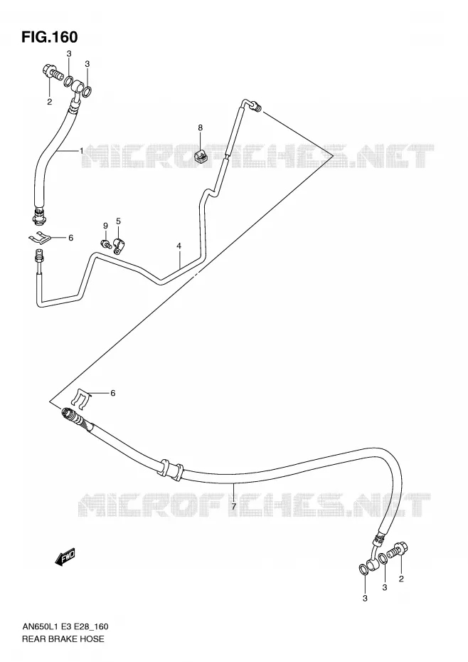DURITE DE FREIN ARRIERE (AN650L1 E3) Suzuki SCOOTER 650 BURGMAN 2011  AN650AL1(E3/E28)