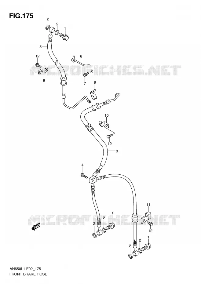 DURITE DE FREIN AVANT (AN650AL1 E51) Suzuki SCOOTER 650 BURGMAN 2011  AN650L1(E2)