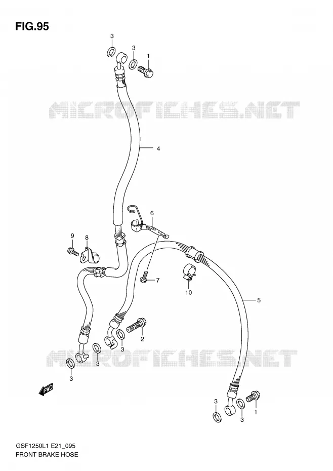 DURITE DE FREIN AVANT (GSF1250L1 E21) Suzuki MOTO 1250 BANDIT 2011  GSF1250L1(E21)