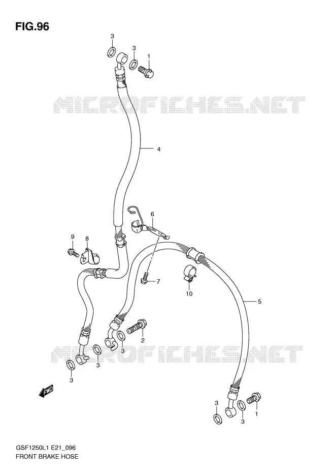 DURITE DE FREIN AVANT (GSF1250L1 E24) Suzuki MOTO 1250 BANDIT 2012  GSF1250L1(E21)
