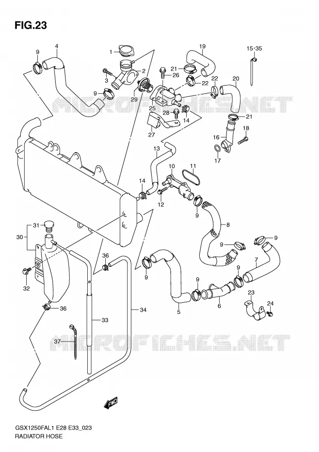 DURITE DE RADIATEUR Suzuki MOTO 1250 GSX-F 2011  GSX1250FAL1(E28)