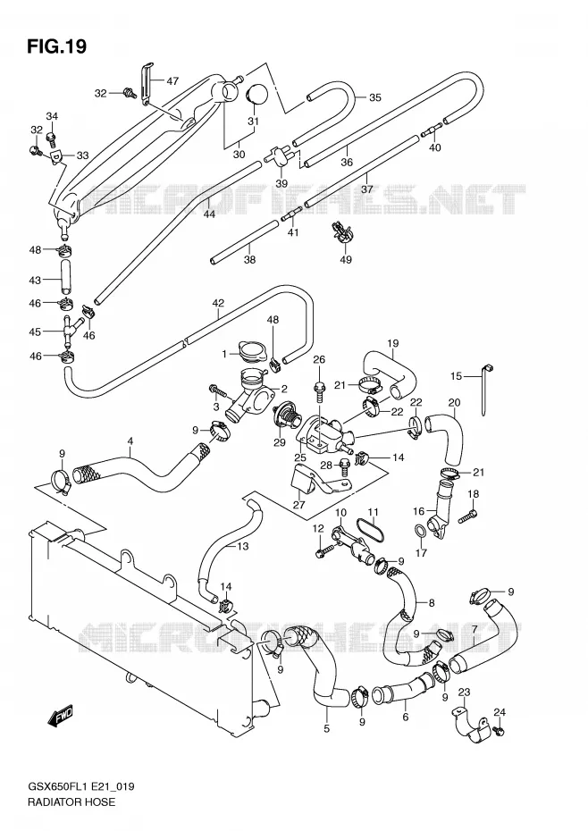 DURITE DE RADIATEUR Suzuki MOTO 650 GSX-F 2011  GSX650FUAL1(E21)