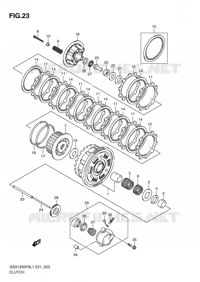 EMBRAYAGE Suzuki MOTO 1250 GSX-F 2012  GSX1250FAL1(E21)