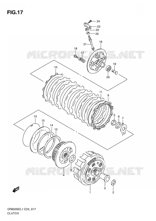 EMBRAYAGE Suzuki MOTO 650 DR 2011  DR650SE L1(E24)