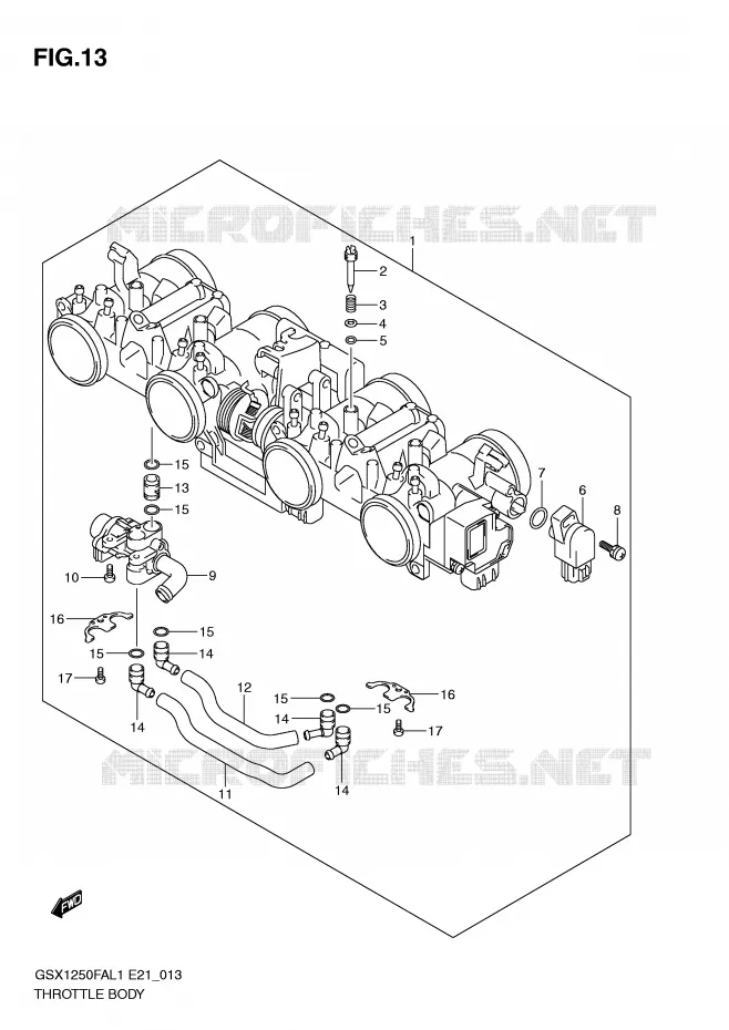 ENSEMBLE INJECTION Suzuki MOTO 1250 GSX-F 2012  GSX1250FAL1(E21)