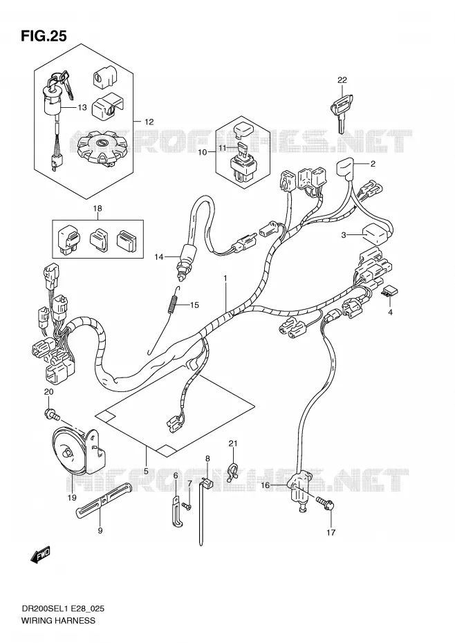 FAISCEAU ELECTRIQUE Suzuki MOTO 200 DR 2011  DR200SEL1(E28)