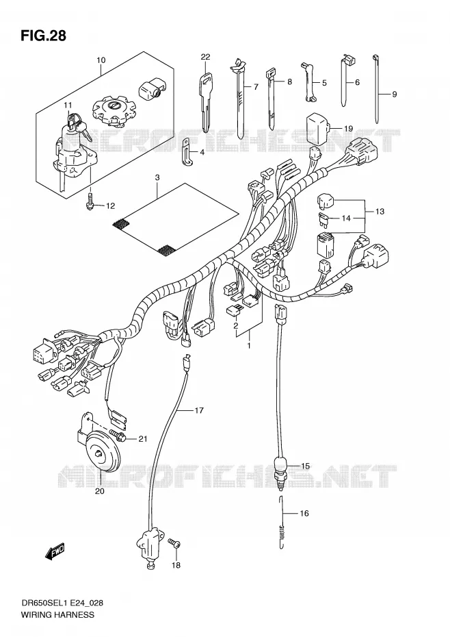 FAISCEAU ELECTRIQUE Suzuki MOTO 650 DR 2011  DR650SE L1(E24)