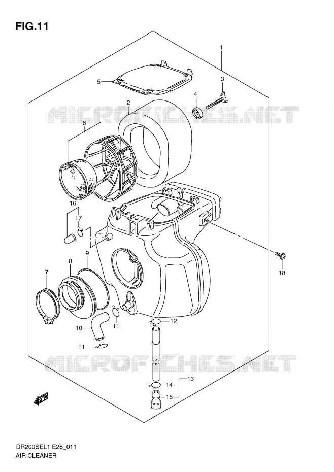 FILTRE A AIR Suzuki MOTO 200 DR 2011  DR200SEL1(E28)
