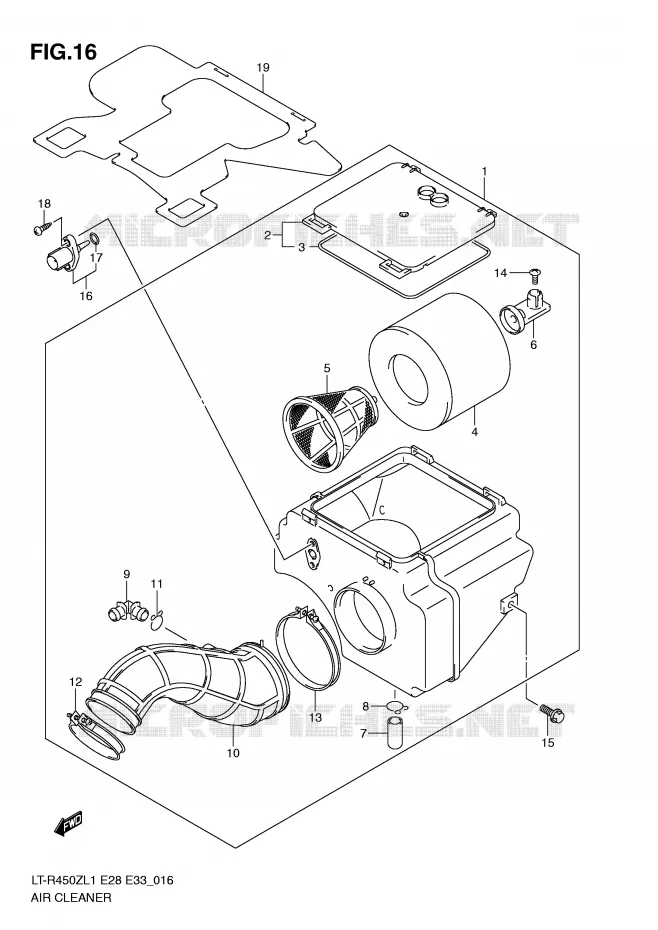 FILTRE A AIR Suzuki QUAD 450 QUADRACER 2011  LT-R450L1(E28/E33)