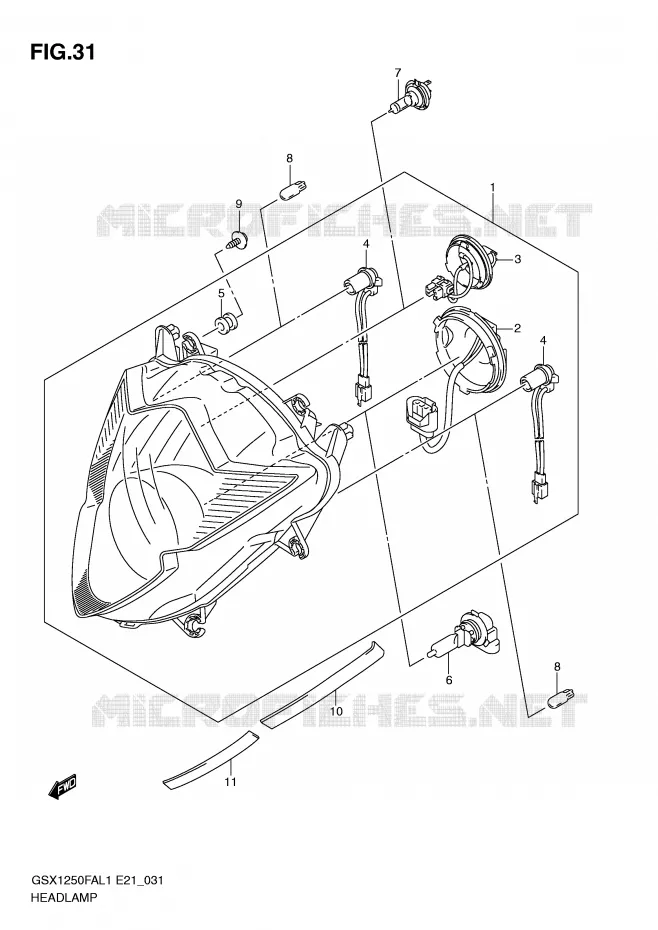 PHARE (GSX1250FAL1 E21) Suzuki MOTO 1250 GSX-F 2012  GSX1250FAL1(E21)
