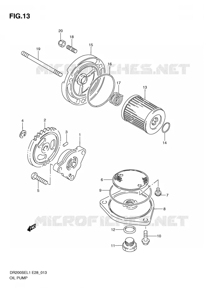 POMPE A HUILE Suzuki MOTO 200 DR 2011  DR200SEL1(E28)