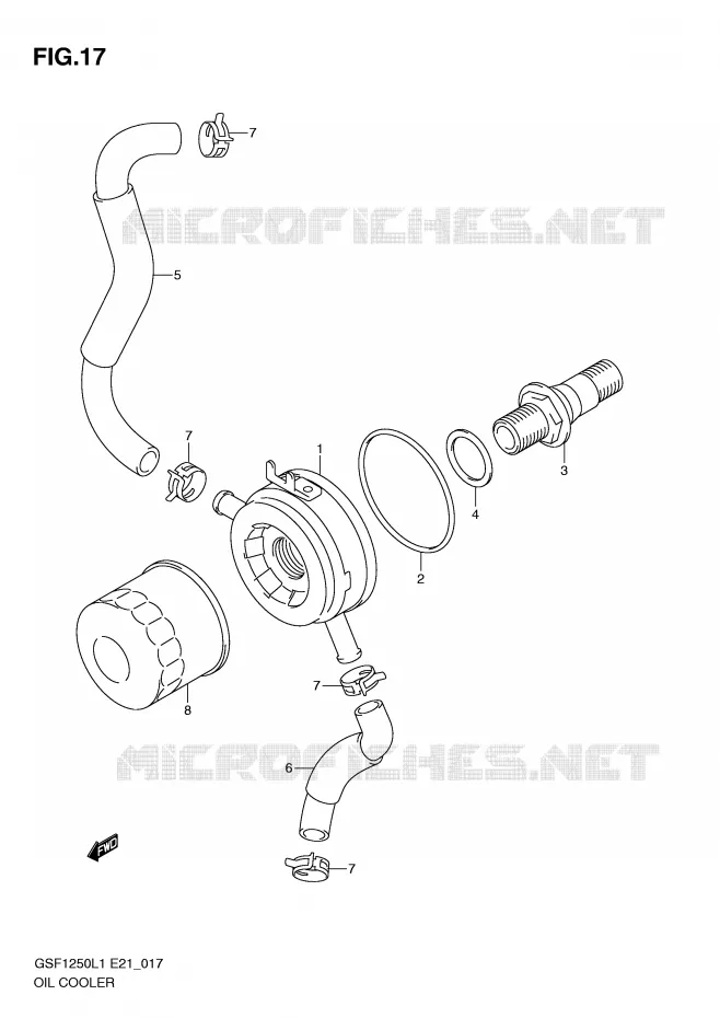 RADIATEUR D'HUILE Suzuki MOTO 1250 BANDIT 2012  GSF1250L1(E21)