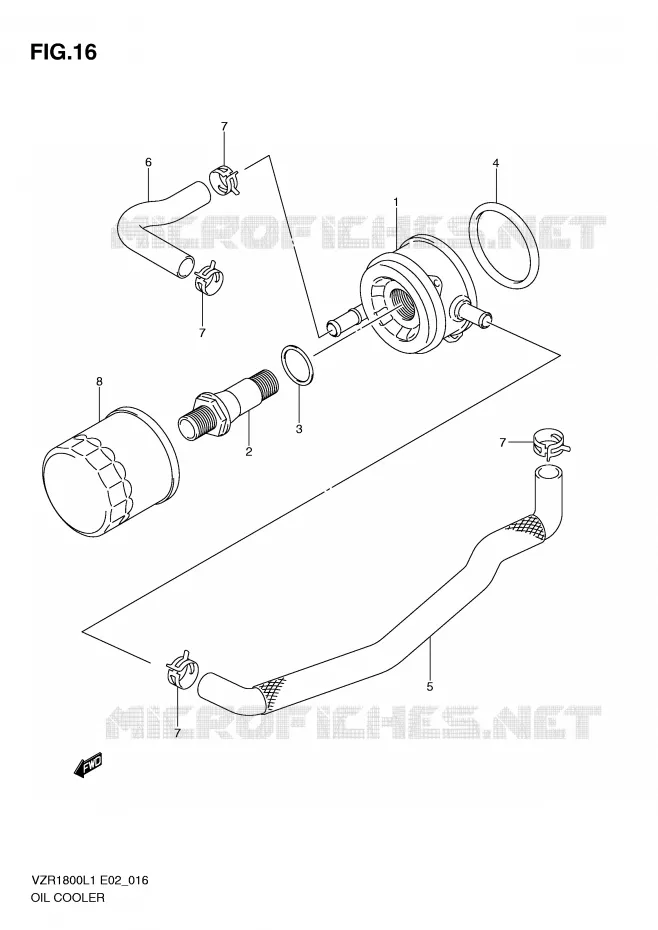 RADIATEUR D'HUILE Suzuki MOTO 1800 INTRUDER 2011  VZR1800L1(E2)