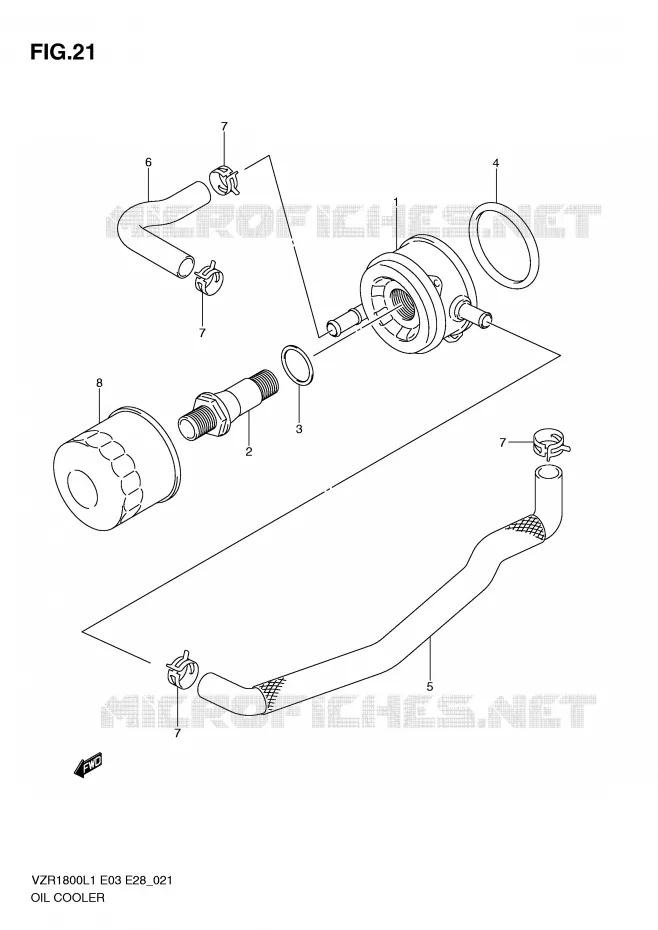 RADIATEUR D'HUILE Suzuki MOTO 1800 INTRUDER 2011  VZR1800L1(E3)