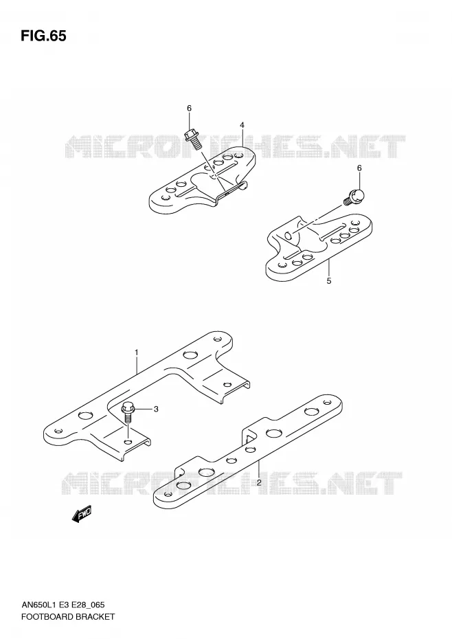 REPOSE PIEDS ARRIERE Suzuki SCOOTER 650 BURGMAN 2011  AN650AL1(E3/E28)