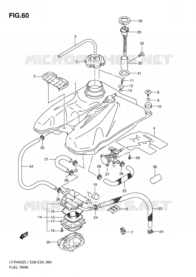 RESERVOIR D'ESSENCE (LT-R450L1 E33) Suzuki QUAD 450 QUADRACER 2011  LT-R450L1(E28/E33)