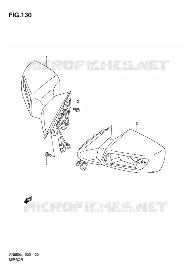 RETROVISEUR (AN650AL1 E19) Suzuki SCOOTER 650 BURGMAN 2011  AN650AL1(E2)