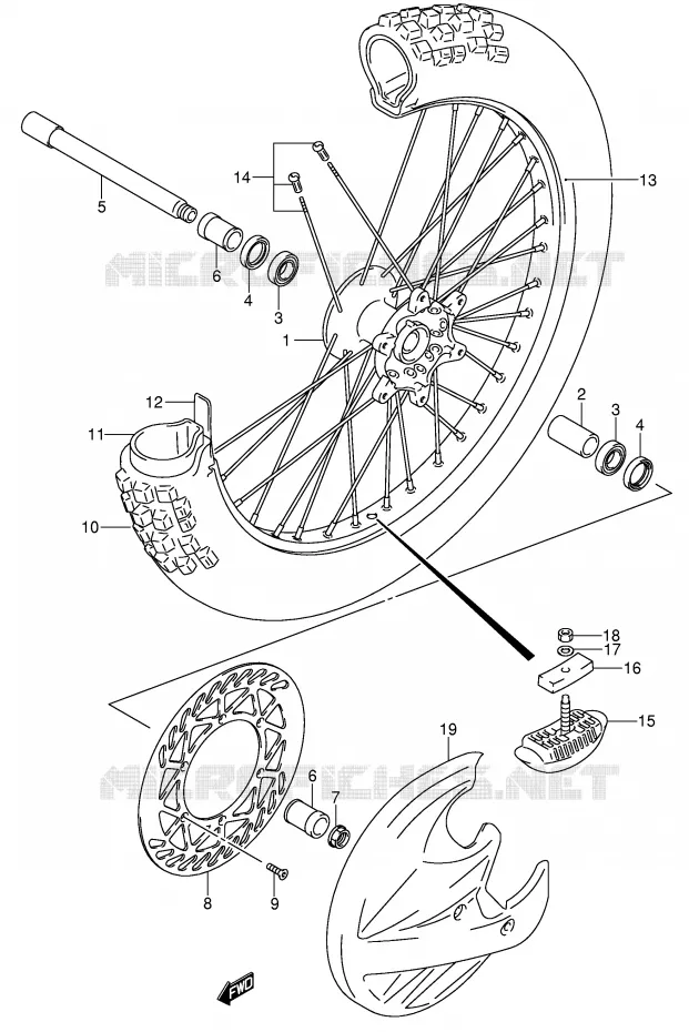 ROUE AVANT Suzuki MOTO 125 RM 2002  RM125 K2 (E02,E04,E24)