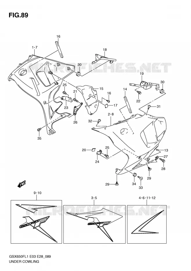 SABOT (GSX650FL1 E28) Suzuki MOTO 650 GSX-F 2011  GSX650FAL1(E3/E28)