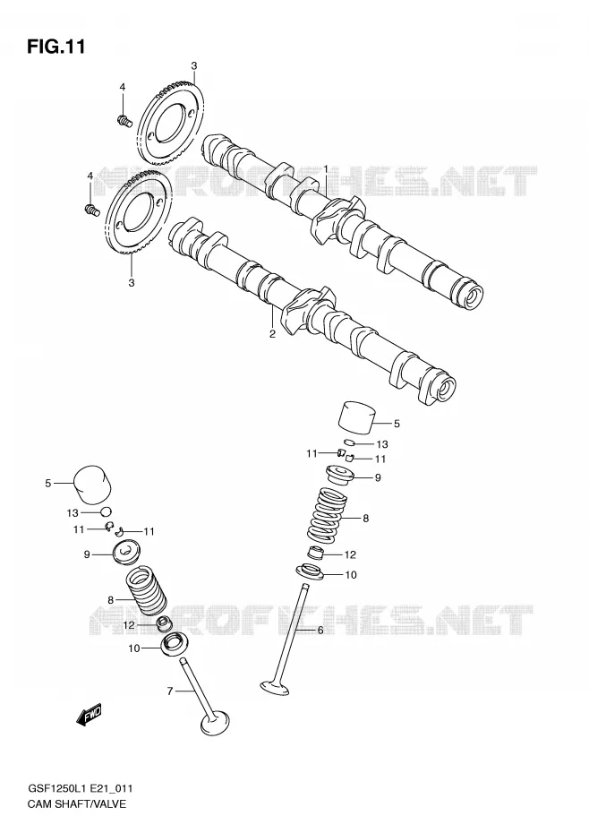 ARBRE A CAMES - SOUPAPES Suzuki MOTO 1250 BANDIT 2012  GSF1250L1(E21)