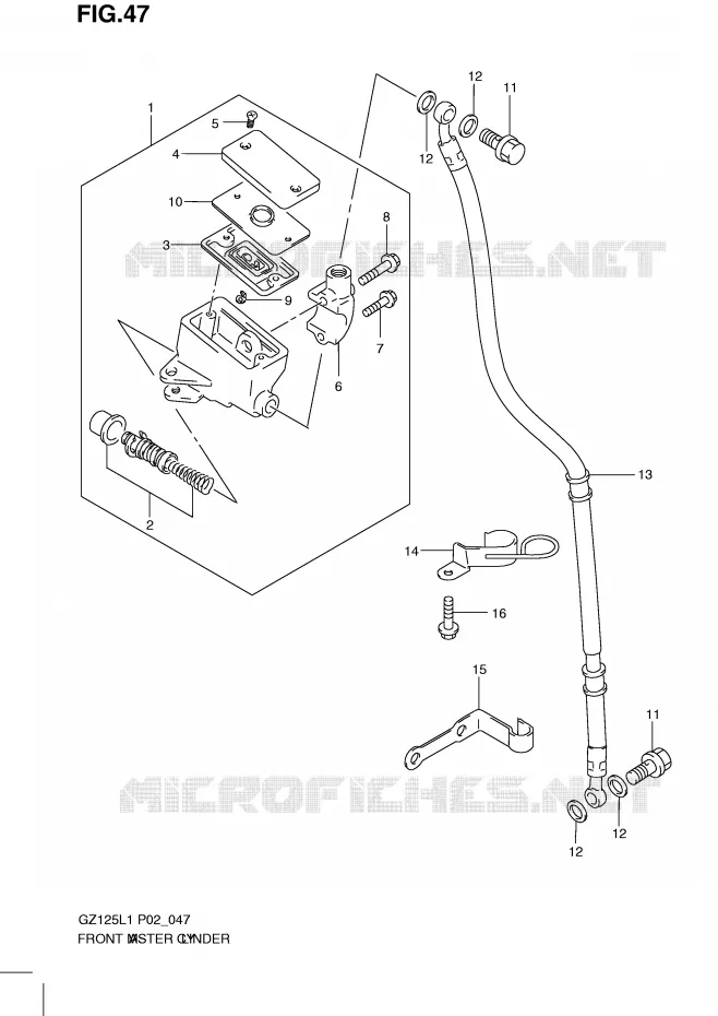 MAITRE CYLINDRE AVANT Suzuki MOTO 125 MARAUDER 2011  GZ125L1(P02)