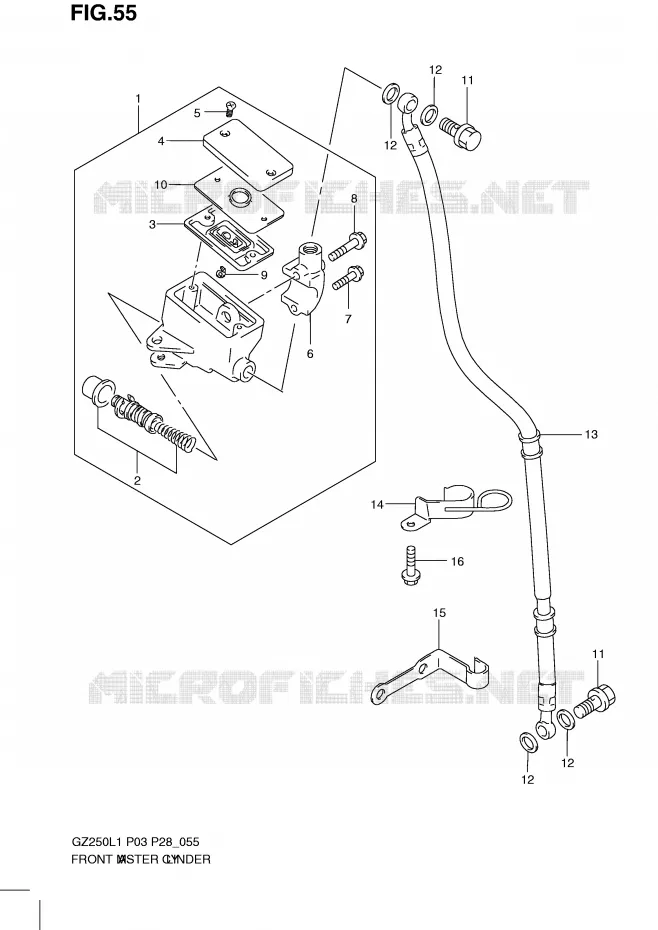 MAITRE CYLINDRE AVANT Suzuki MOTO 250 MARAUDER 2011  GZ250L1(P3)