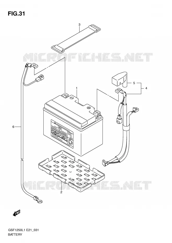 BATTERIE (GSF1250AL1 E21) Suzuki MOTO 1250 BANDIT 2011  GSF1250L1(E21)