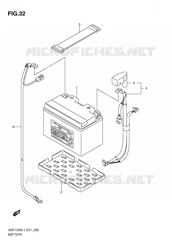 BATTERIE (GSF1250AL1 E24) Suzuki MOTO 1250 BANDIT 2011  GSF1250L1(E21)
