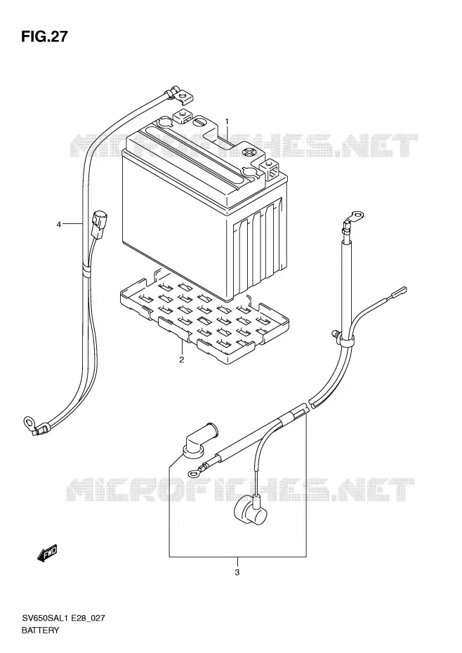 BATTERIE Suzuki MOTO 650 SV-S 2011  SV650SAL1(E28)