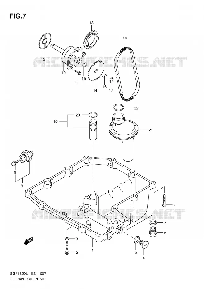 CARTER INFERIEUR - POMPE A HUILE Suzuki MOTO 1250 BANDIT 2012  GSF1250L1(E21)