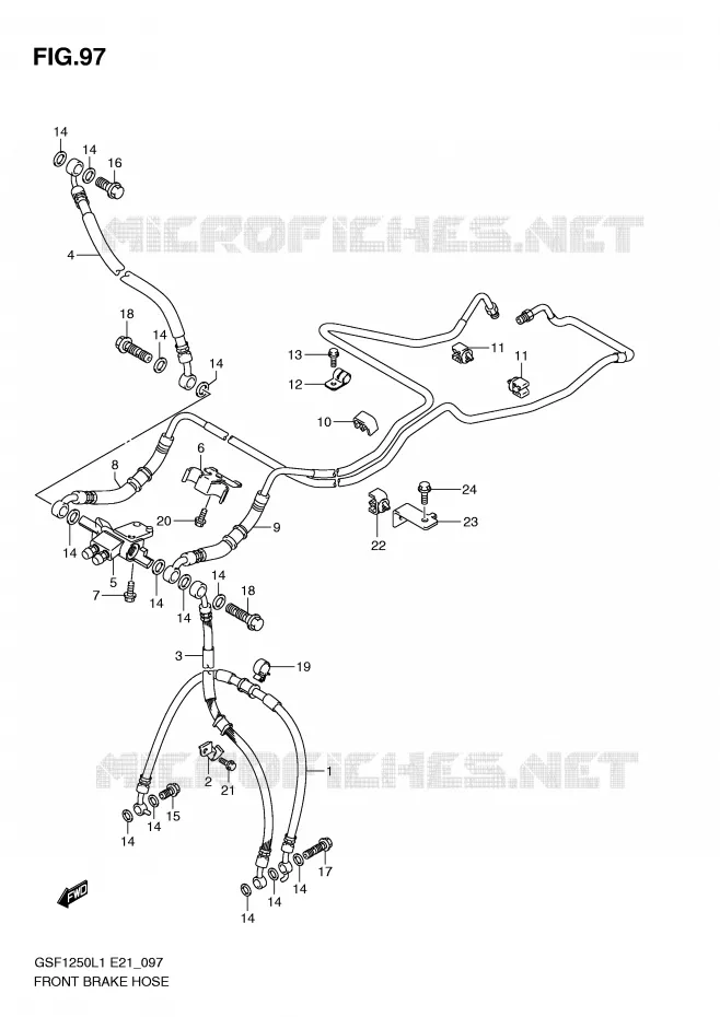DURITE DE FREIN AVANT (GSF1250AL1 E21) Suzuki MOTO 1250 BANDIT 2012  GSF1250L1(E21)