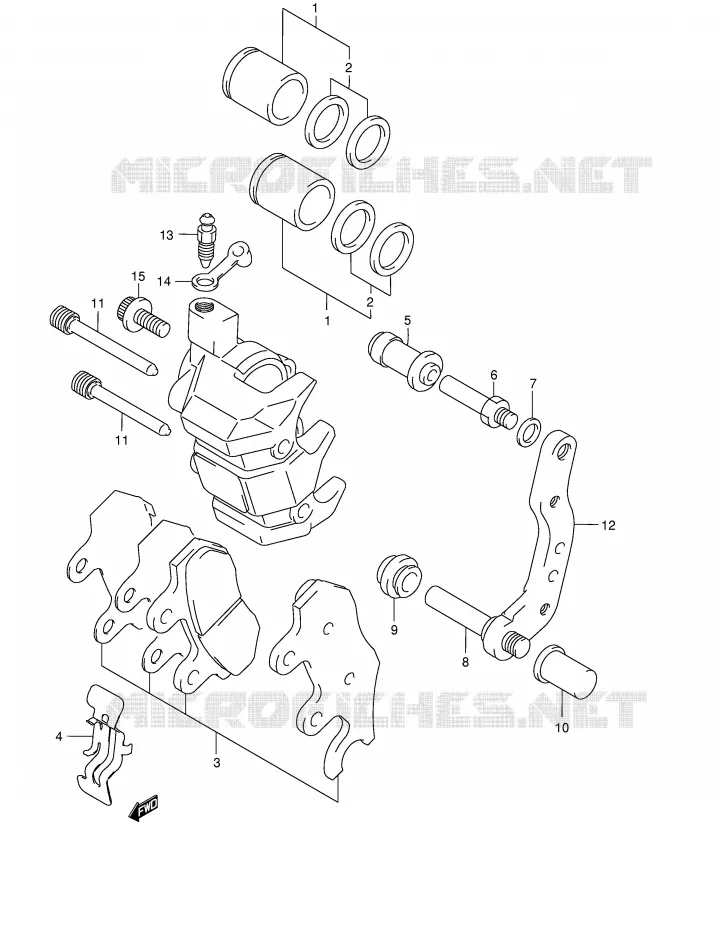 ETRIER DE FREIN AVANT (MODELE Y/K1/K2) Suzuki QUAD 500 QUADMASTER 1998  LT-F500FW(E24)