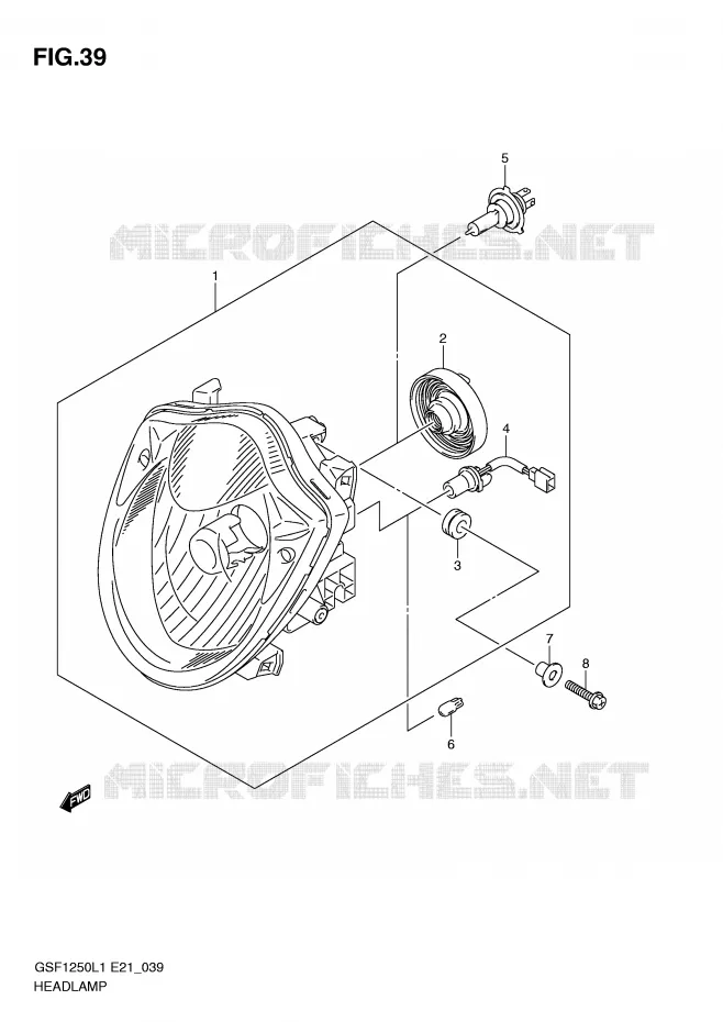 PHARE (GSF1250AL1 E21) Suzuki MOTO 1250 BANDIT 2011  GSF1250AL1(E21)