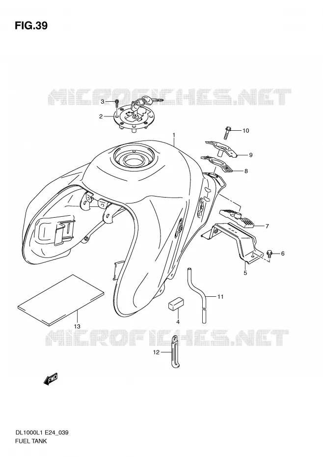 RESERVOIR D'ESSENCE Suzuki MOTO 1000 V-STROM 2011  DL1000L1(E24)